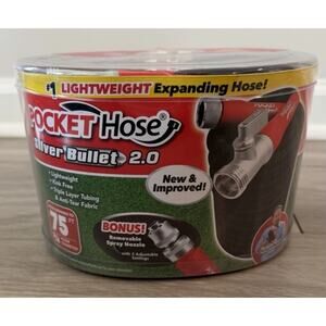 Pocket Hose Silver Bullet 2.0 Expandable Garden Hose 75-FT, Brand New